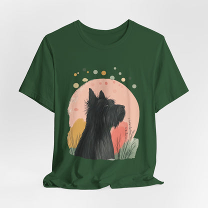 Briard Silhouette Minimalist Moon Unisex Tee