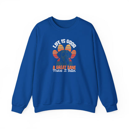 Great Dane Life Sweatshirt | Retro Sunset Dog Lover Gift