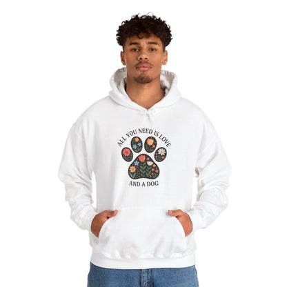 All You Need Is Love & A Dog | Floral Paw Print Hoodie