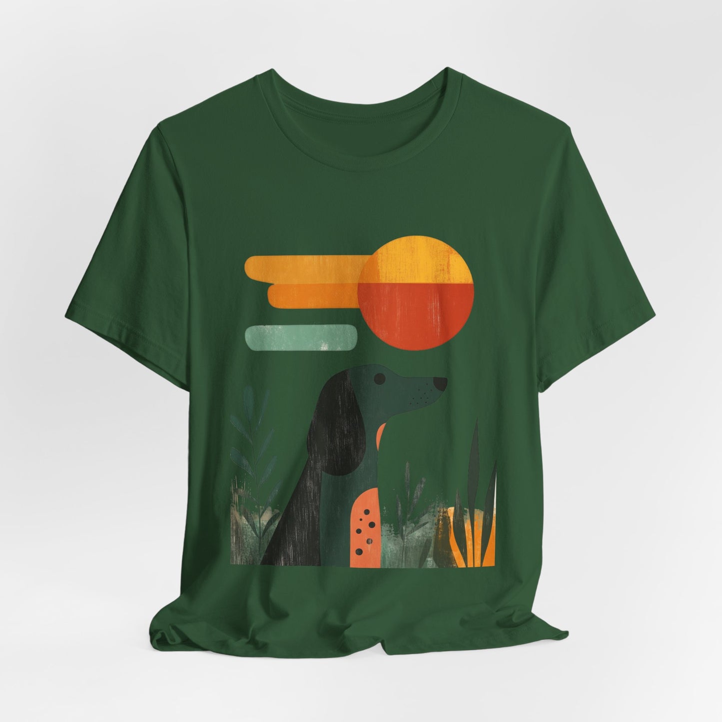 Dachshund Retro Sunset Minimalist Unisex Tee