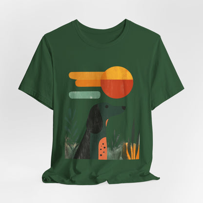 Dachshund Retro Sunset Minimalist Unisex Tee