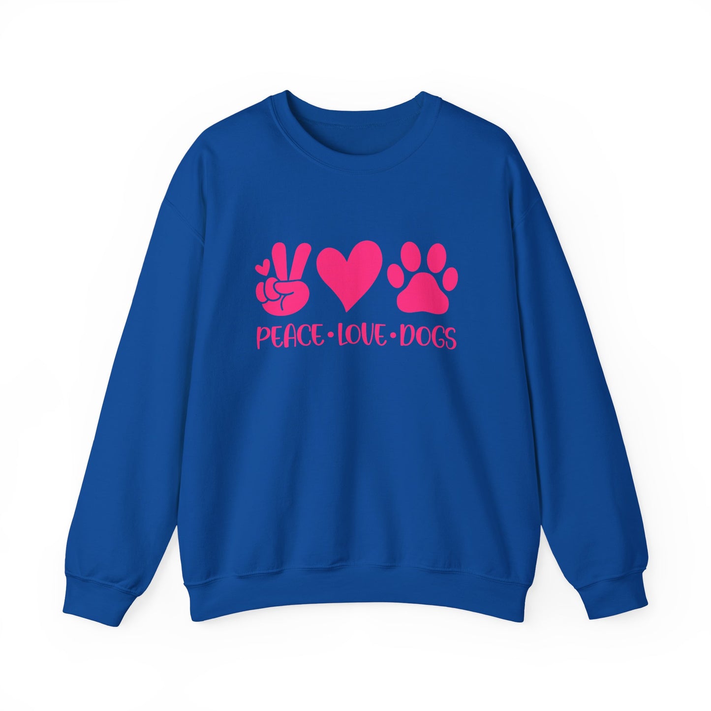 Peace Love Dogs Pink Graphic  Sweatshirt