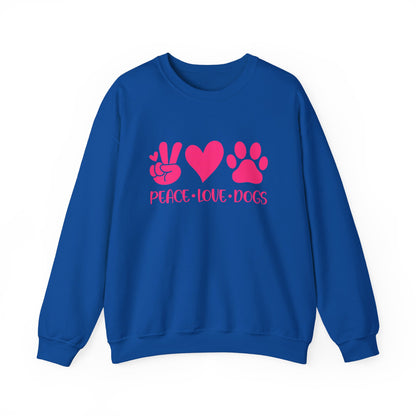 Peace Love Dogs Pink Graphic  Sweatshirt