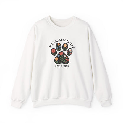 All You Need Is Love & A Dog | Floral Paw Print Sweatshirt