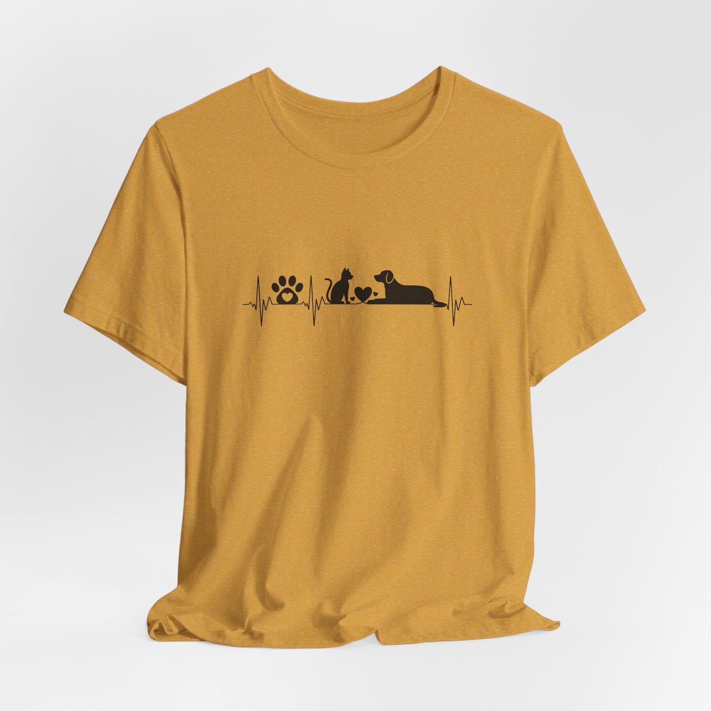 Dog & Cat Heartbeat Minimalist Unisex Shirt