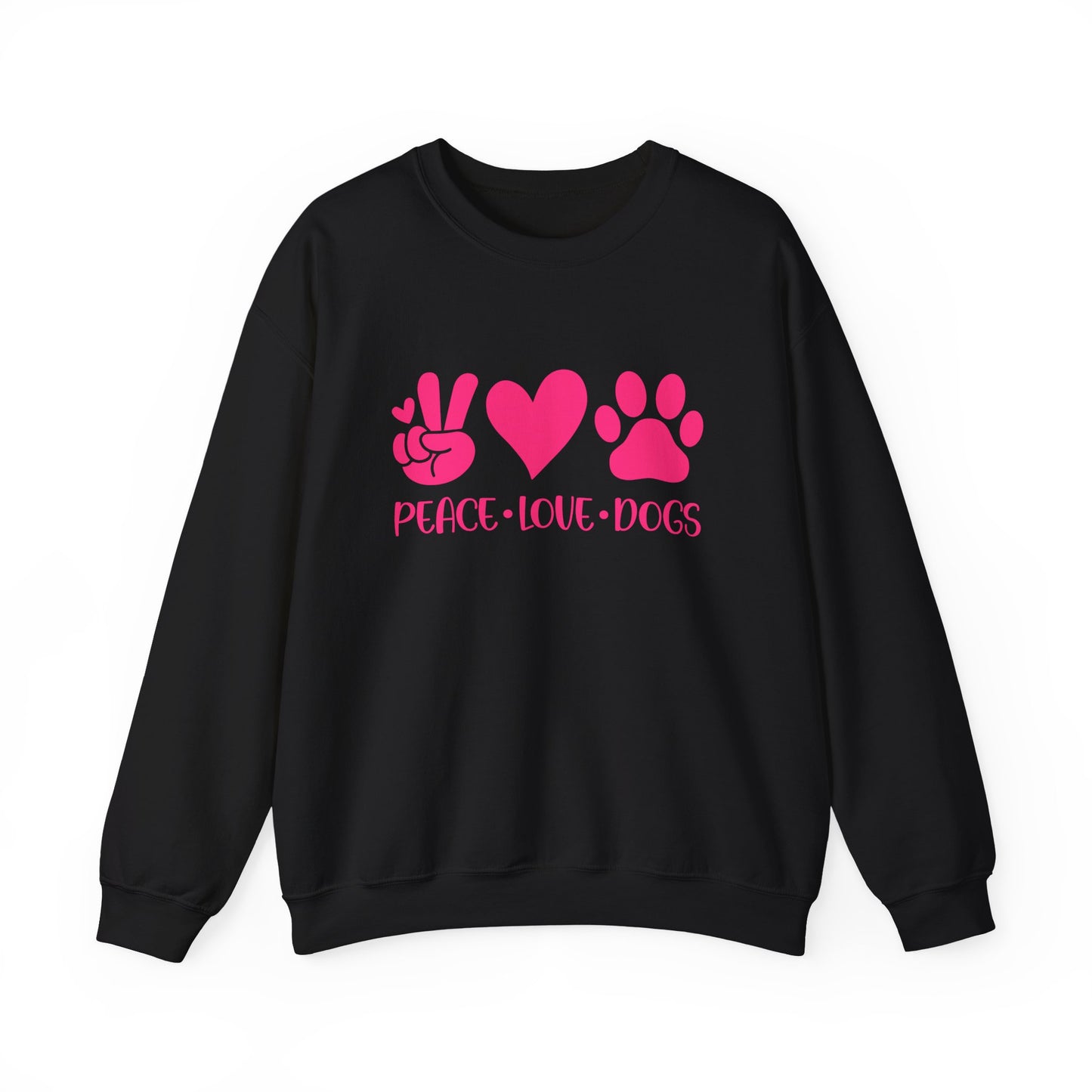 Peace Love Dogs Pink Graphic  Sweatshirt