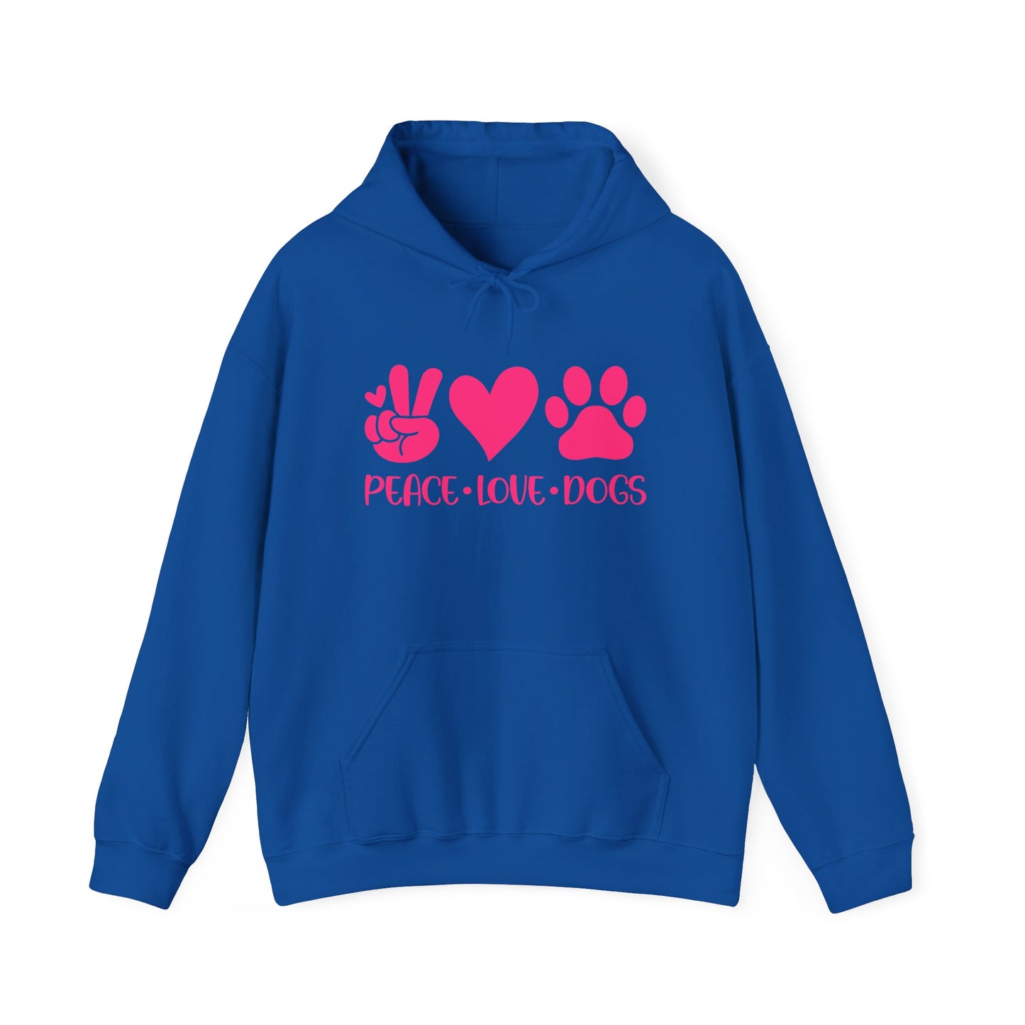 Peace Love Dogs - Pink Hearts and Paws Hoodie