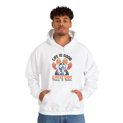 Great Dane Life Hoodie | Retro Sunset Dog Lover Gift