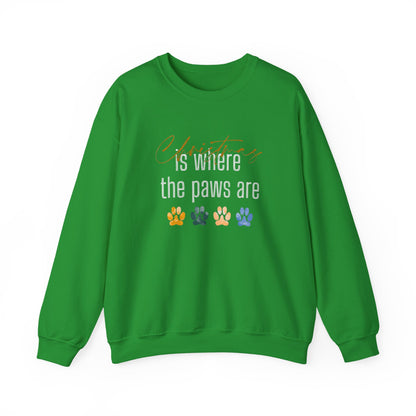 Dog Paw Print Christmas Unisex Sweatshirt