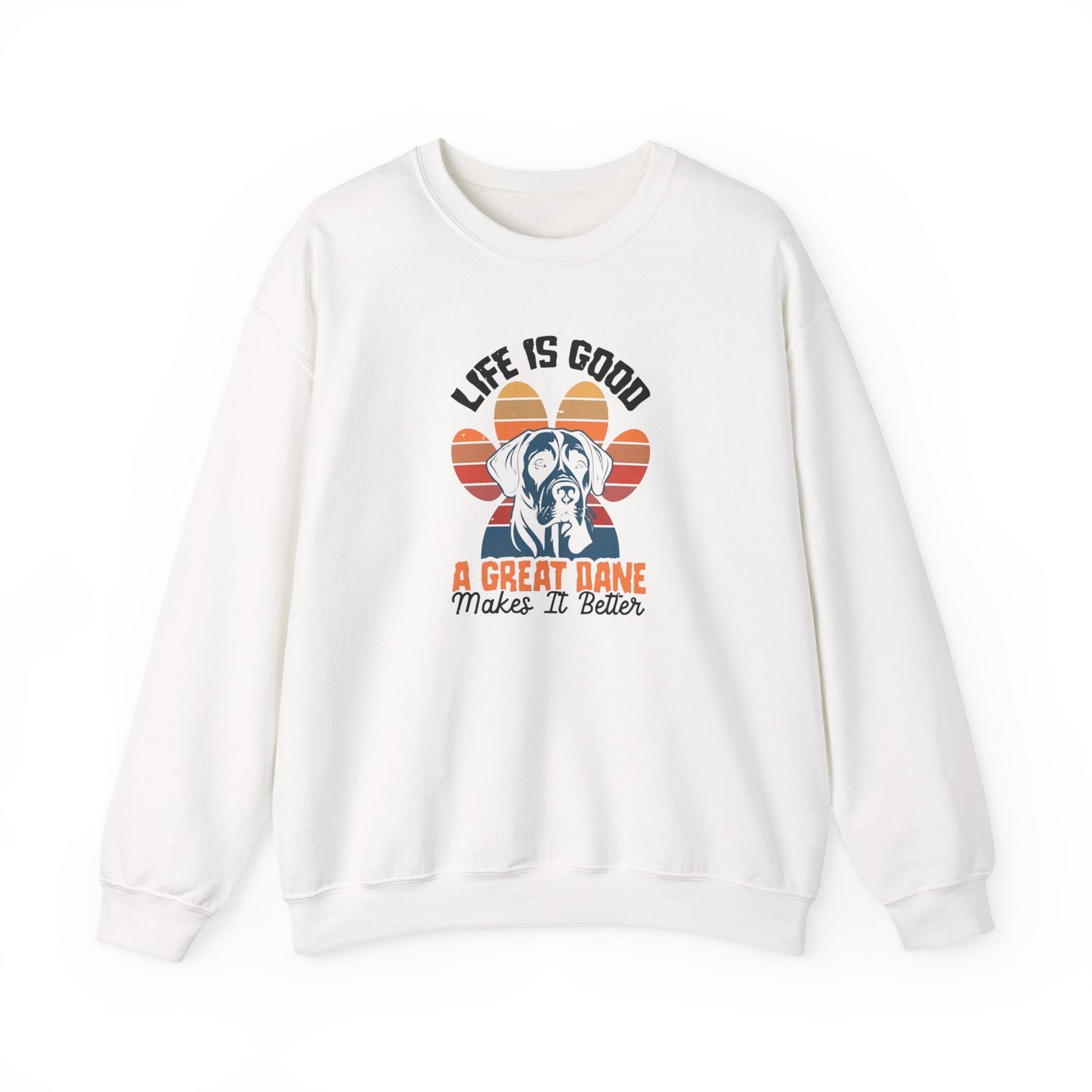 Great Dane Life Sweatshirt | Retro Sunset Dog Lover Gift