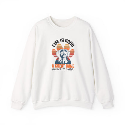 Great Dane Life Sweatshirt | Retro Sunset Dog Lover Gift