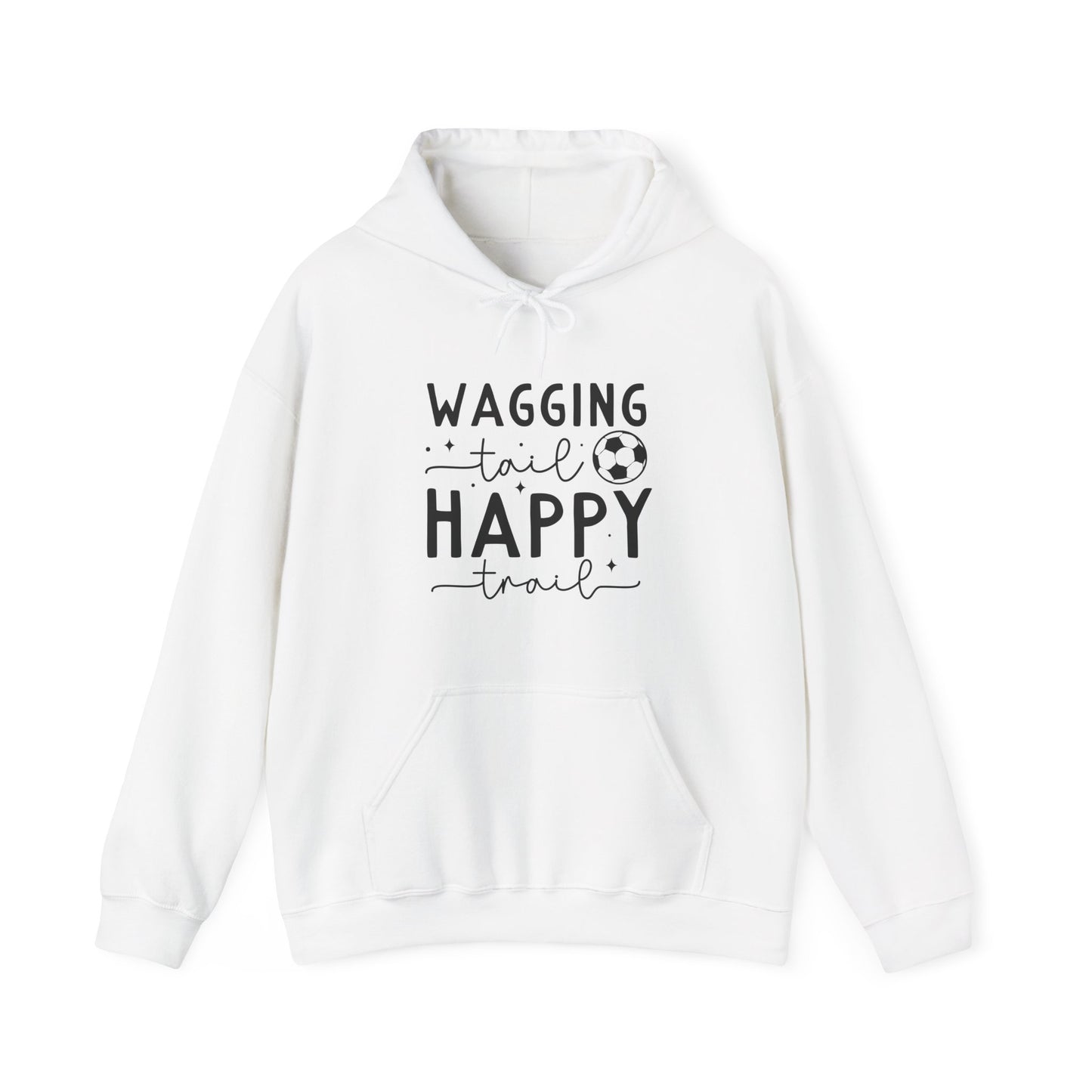 Wagging Tail Happy Trail Hoodie | Funny Soccer Dog Gift