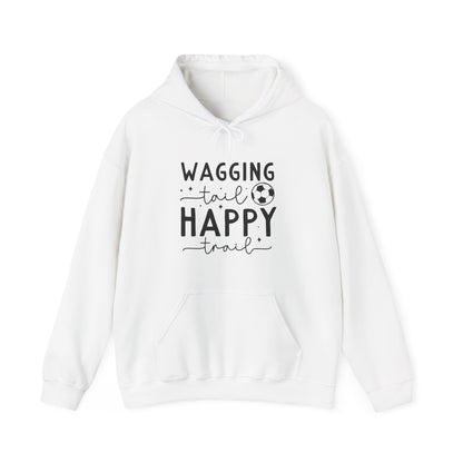 Wagging Tail Happy Trail Hoodie | Funny Soccer Dog Gift