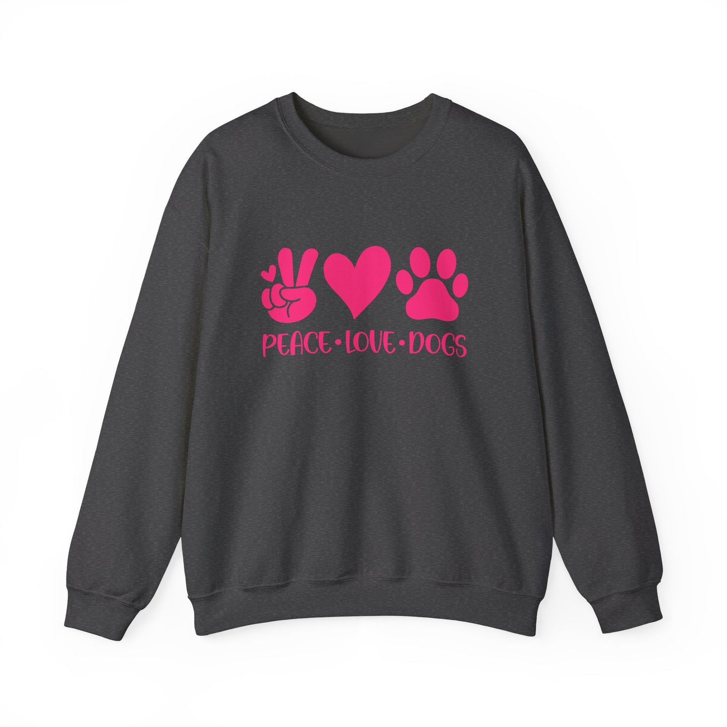Peace Love Dogs Pink Graphic  Sweatshirt