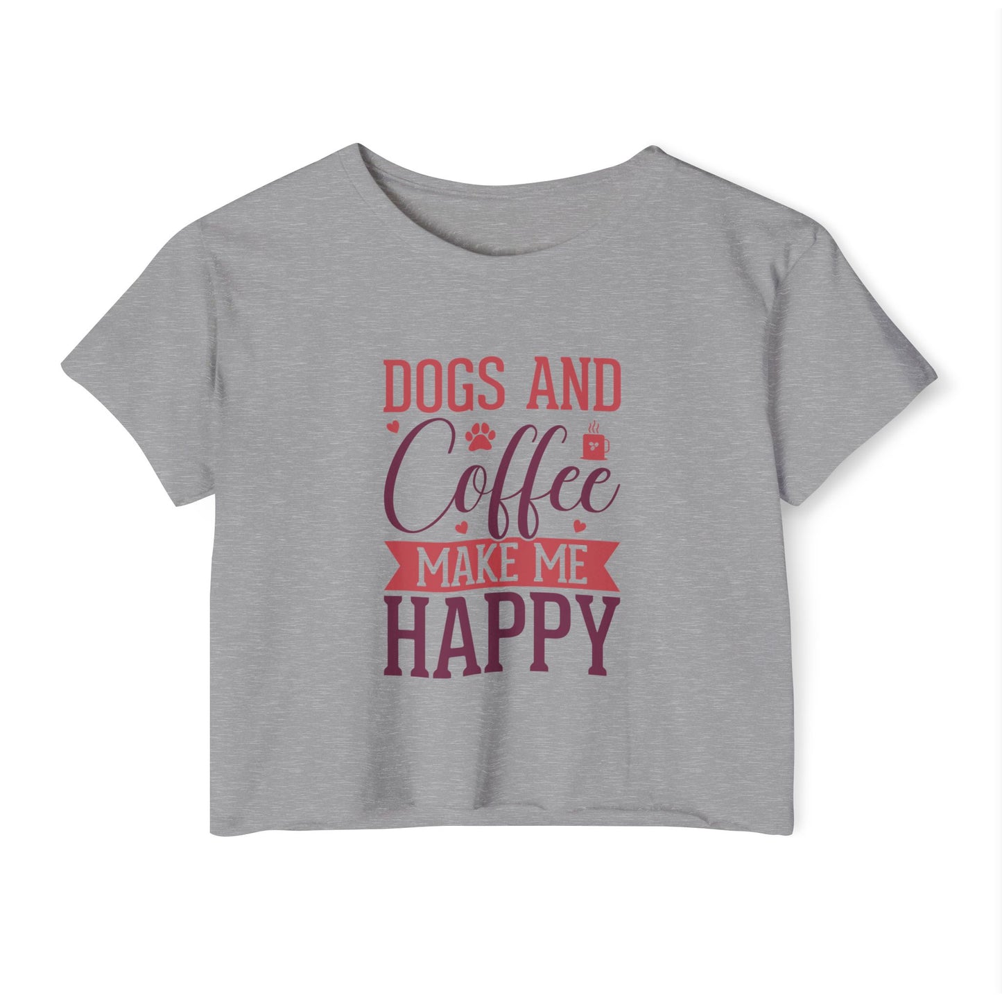 Dogs & Coffee Crop Top – Tee for Dog & Coffee Lovers
