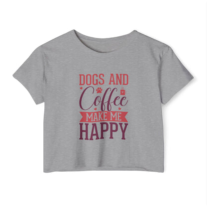 Dogs & Coffee Crop Top – Tee for Dog & Coffee Lovers