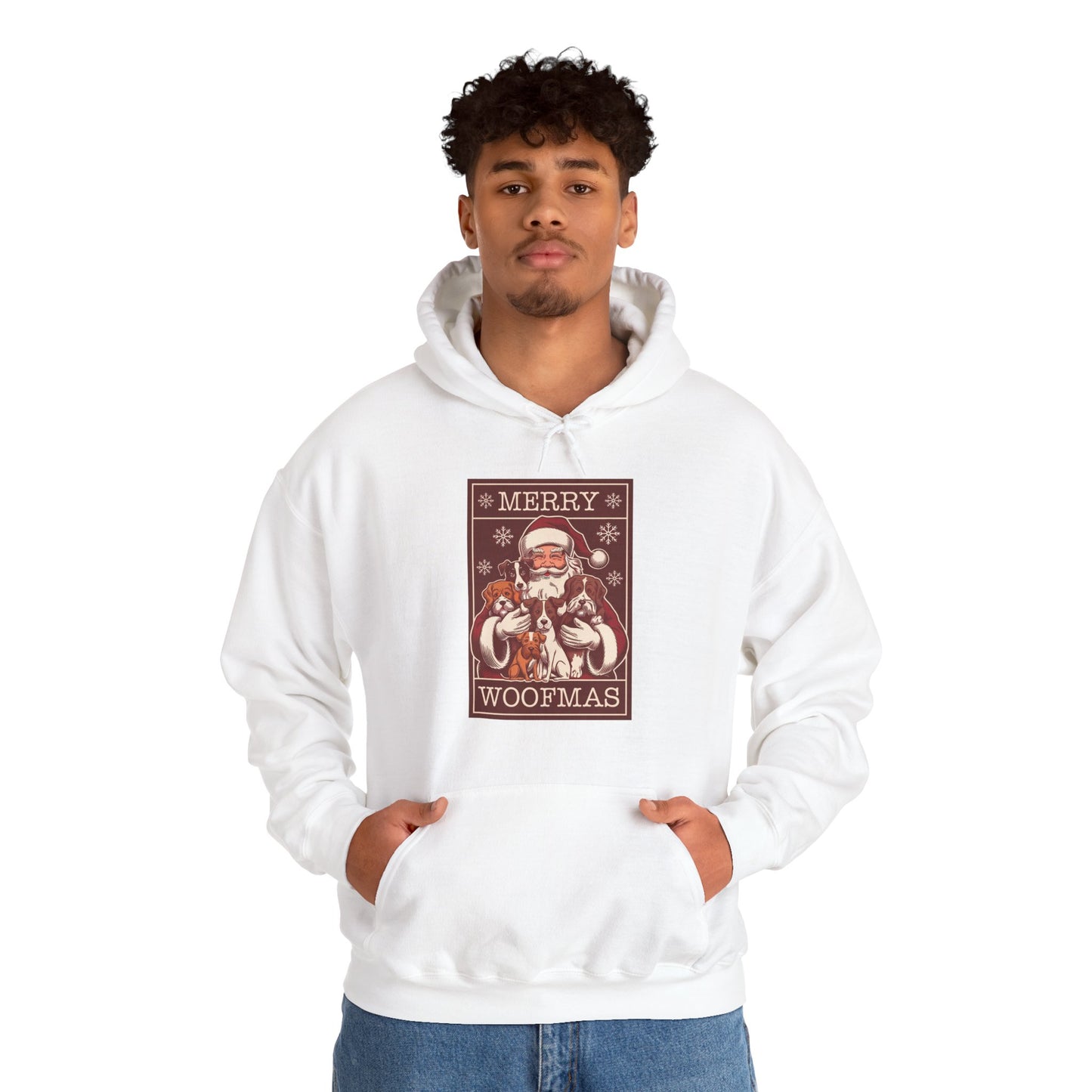 Merry Woofmas Hoodie | Vintage Santa & Dogs Sweater