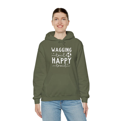 Wagging Tail Happy Trail Hoodie | Funny Soccer Dog Gift