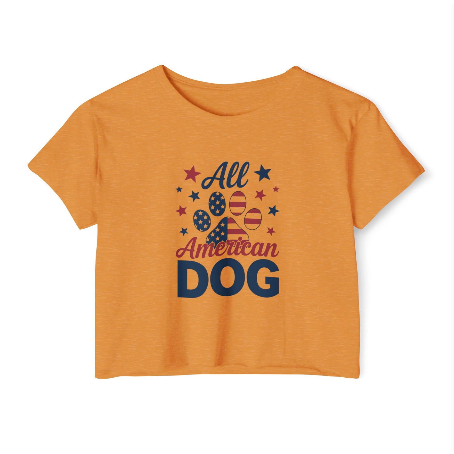 All American Dog Crop Top – Patriotic 4th of July Pet Lover Tee