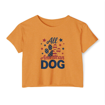 All American Dog Crop Top – Patriotic 4th of July Pet Lover Tee