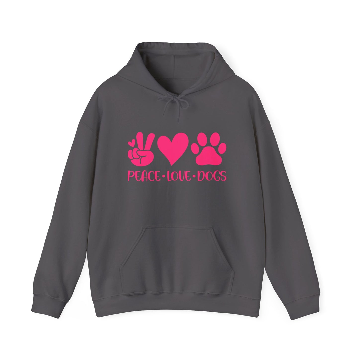 Peace Love Dogs - Pink Hearts and Paws Hoodie