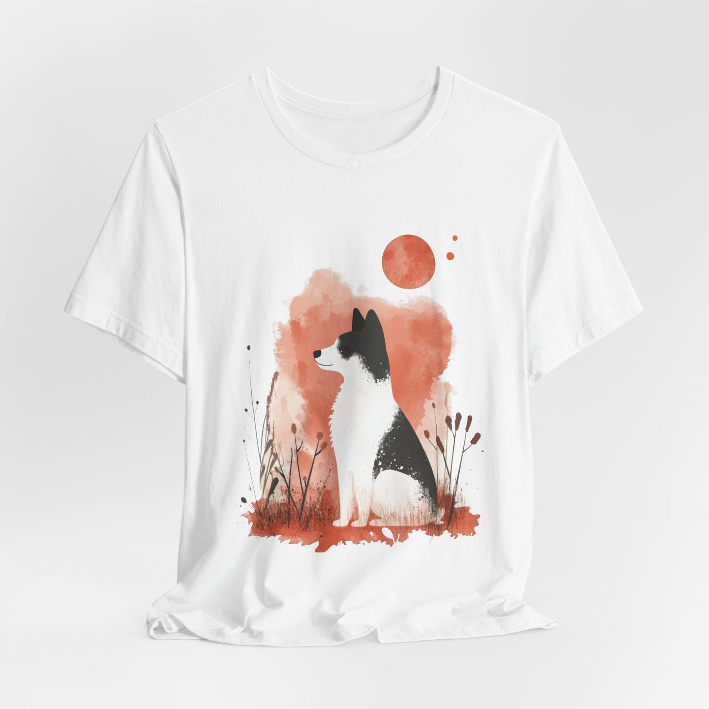 Minimalist Akita Moon Unisex Tee