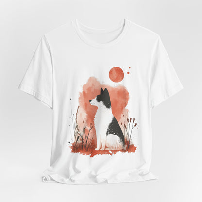 Minimalist Akita Moon Unisex Tee