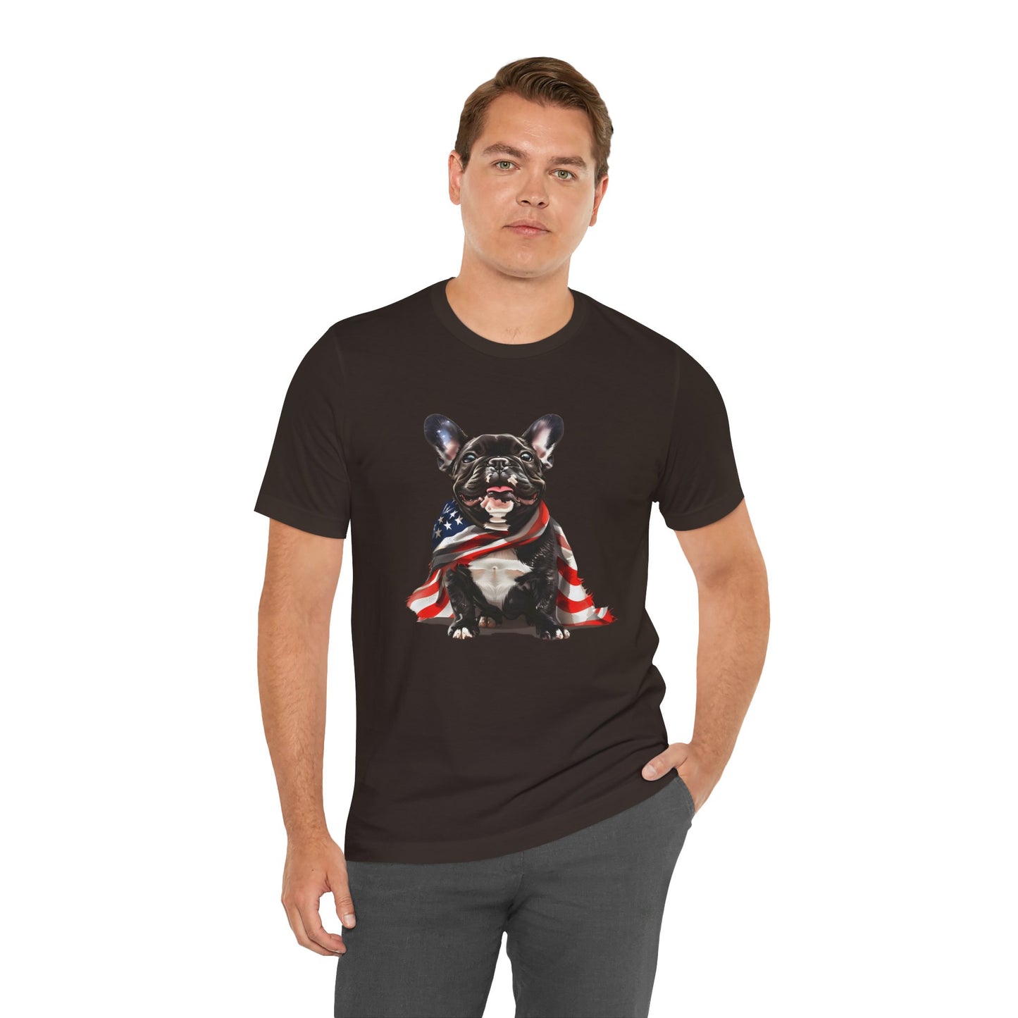 Patriotic French Bulldog Unisex T-Shirt