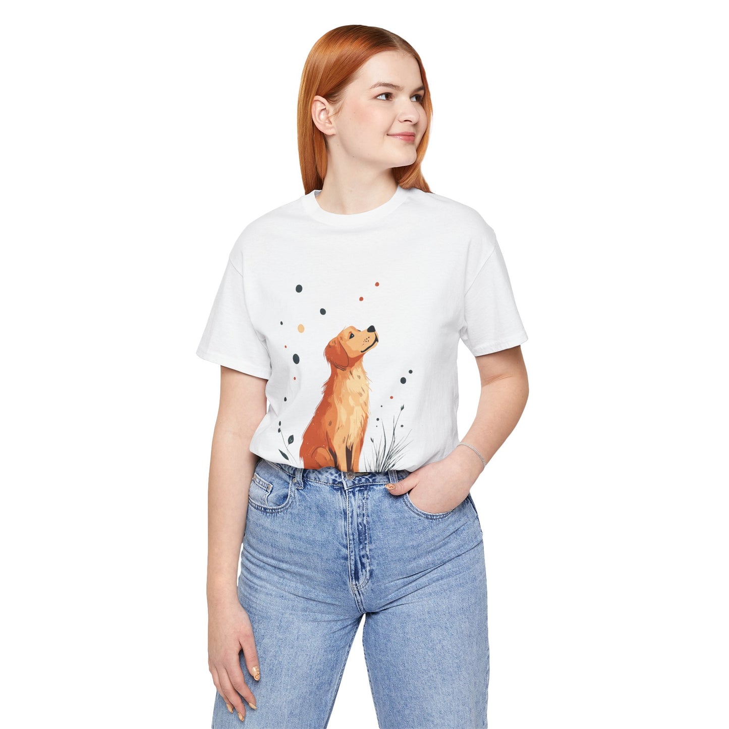 Golden Gaze – Unisex Dog Art T-Shirt