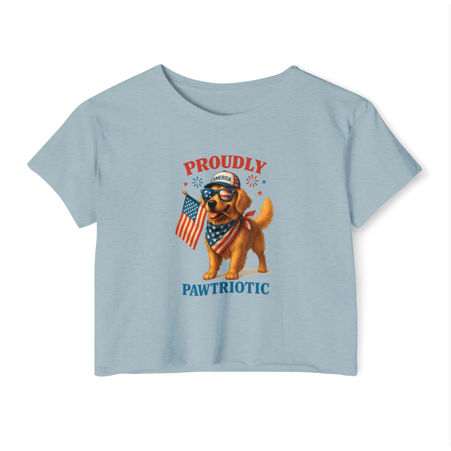 Proudly Pawtriotic Dog Crop Top – 4th of July Patriotic Pet Lover Tee