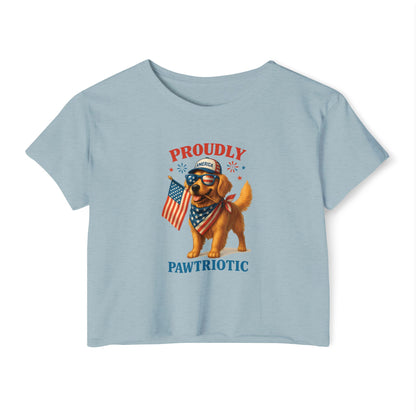 Proudly Pawtriotic Dog Crop Top – 4th of July Patriotic Pet Lover Tee