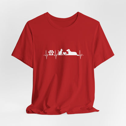 Dog & Cat Heartbeat Minimalist Unisex Shirt