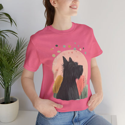 Briard Silhouette Minimalist Moon Unisex Tee