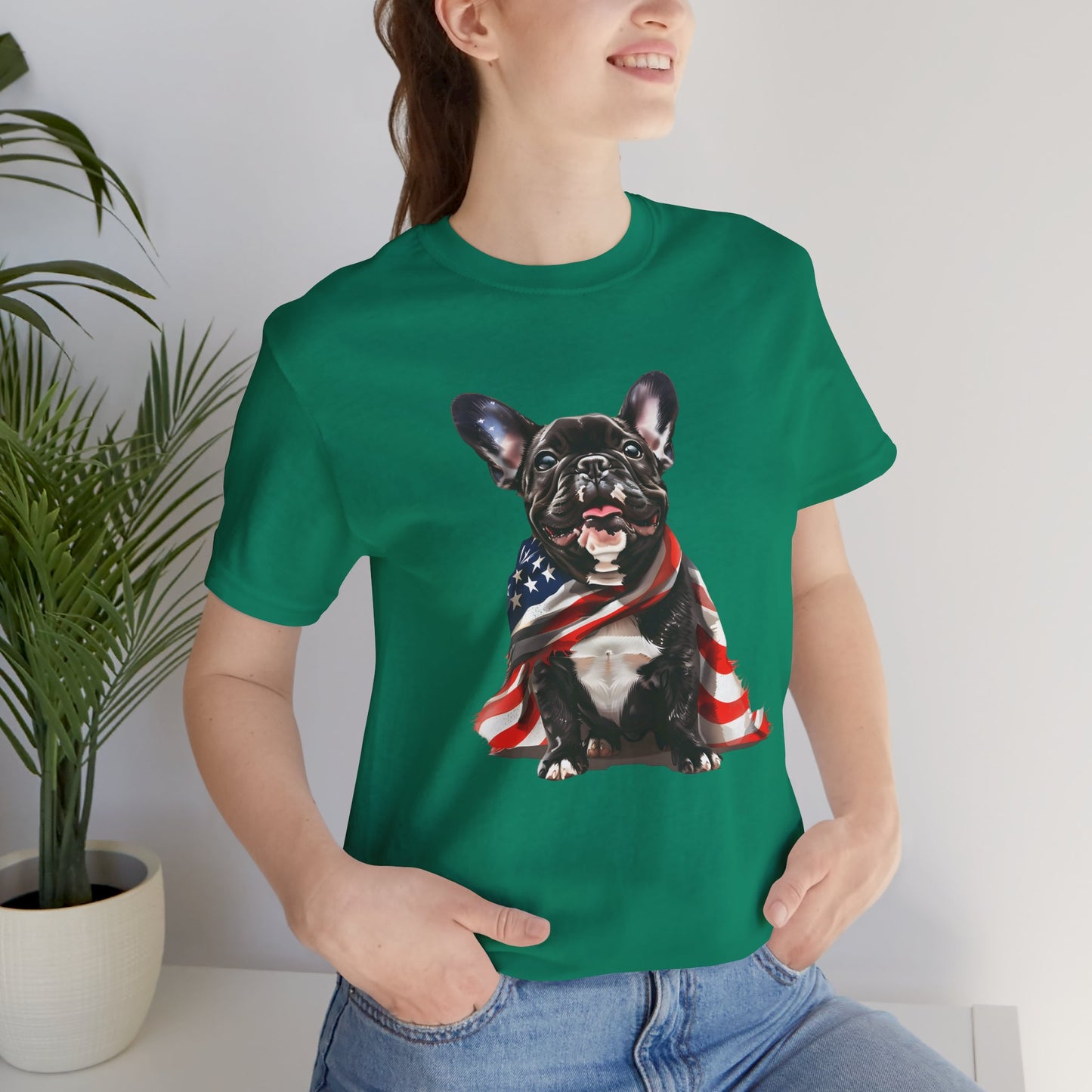 Patriotic French Bulldog Unisex T-Shirt