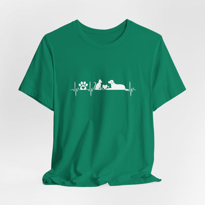 Dog & Cat Heartbeat Minimalist Unisex Shirt