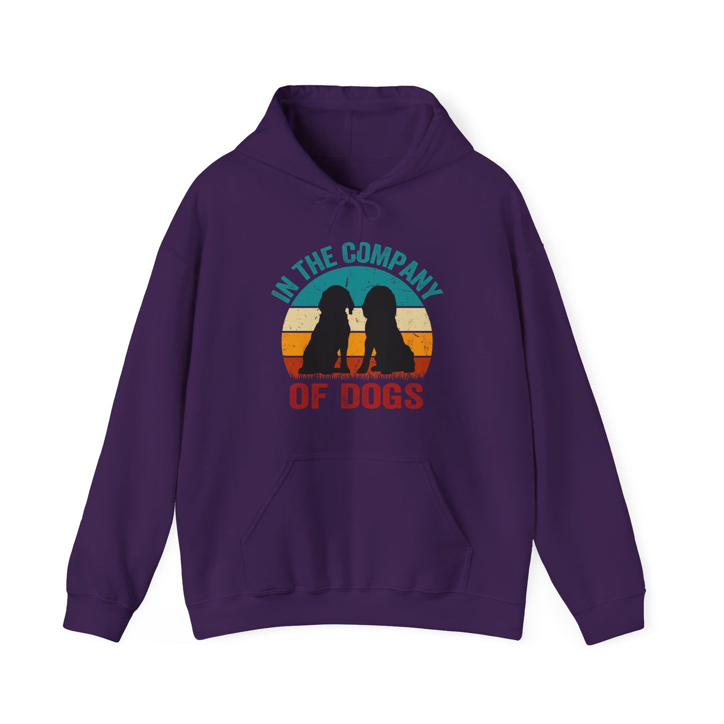 In The Company Of Dogs - Retro Sunset Hoodie