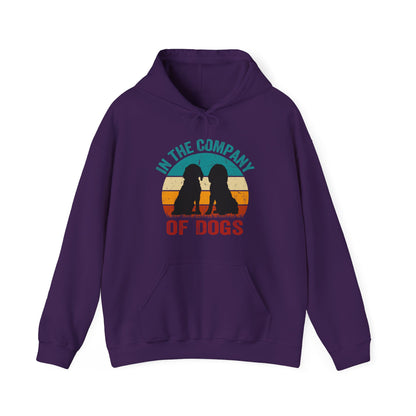 In The Company Of Dogs - Retro Sunset Hoodie