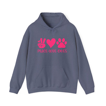 Peace Love Dogs - Pink Hearts and Paws Hoodie