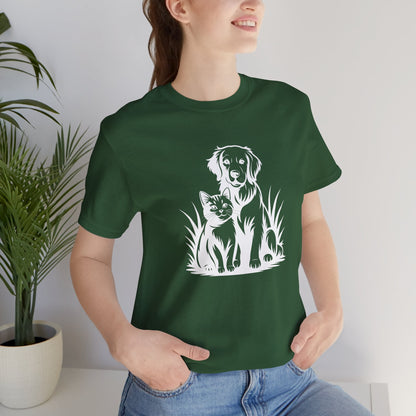 Modern Monochrome Pet Lovers T-Shirt