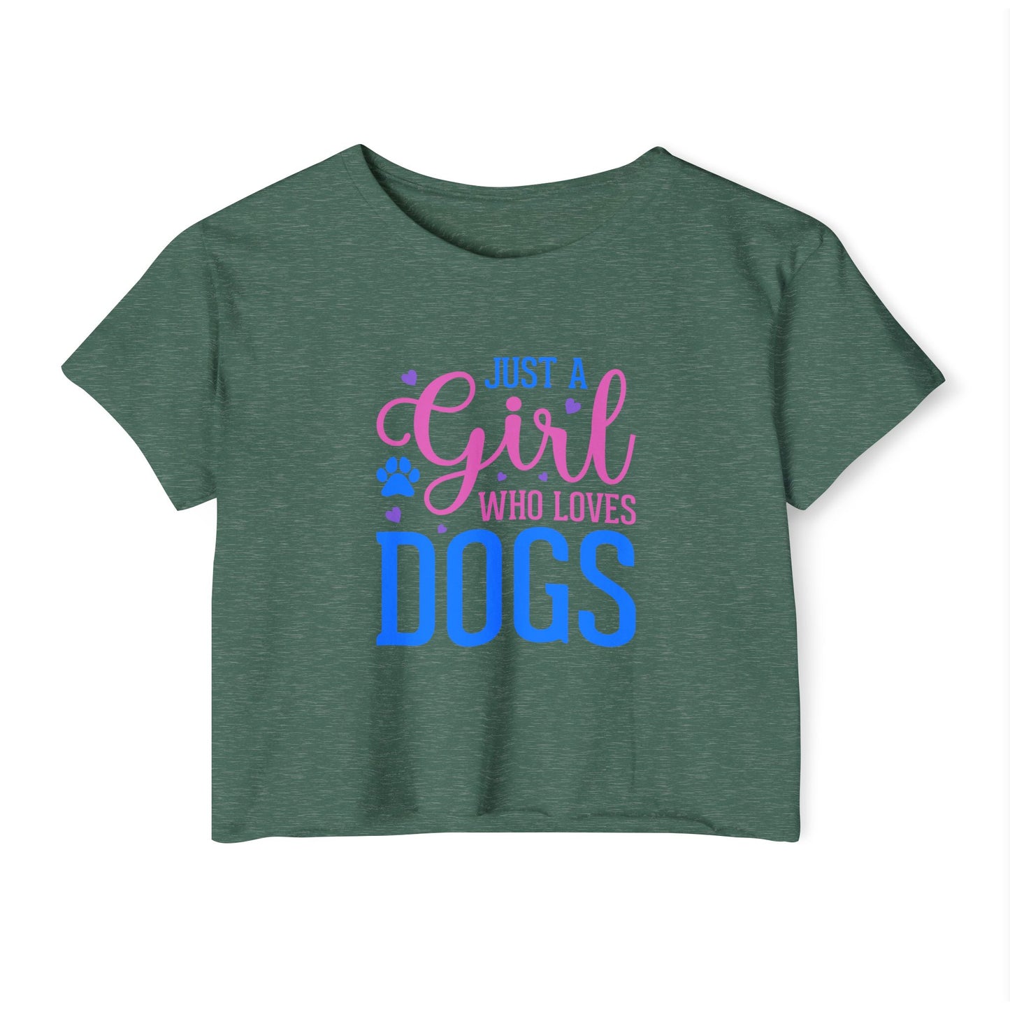 Just a Girl Who Loves Dogs Crop Top – Cute Dog Lover Shirt