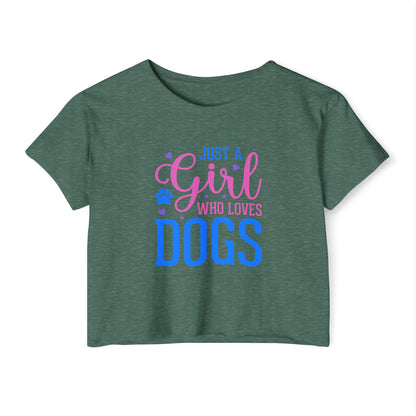 Just a Girl Who Loves Dogs Crop Top – Cute Dog Lover Shirt