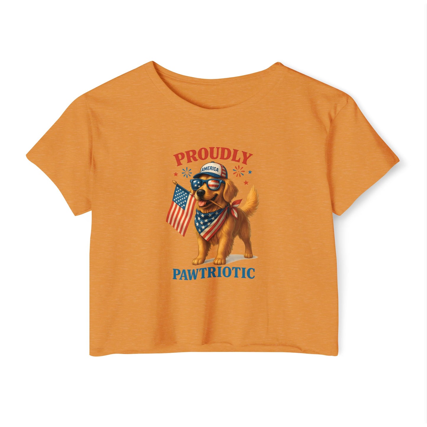 Proudly Pawtriotic Dog Crop Top – 4th of July Patriotic Pet Lover Tee
