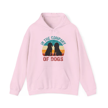 In The Company Of Dogs - Retro Sunset Hoodie