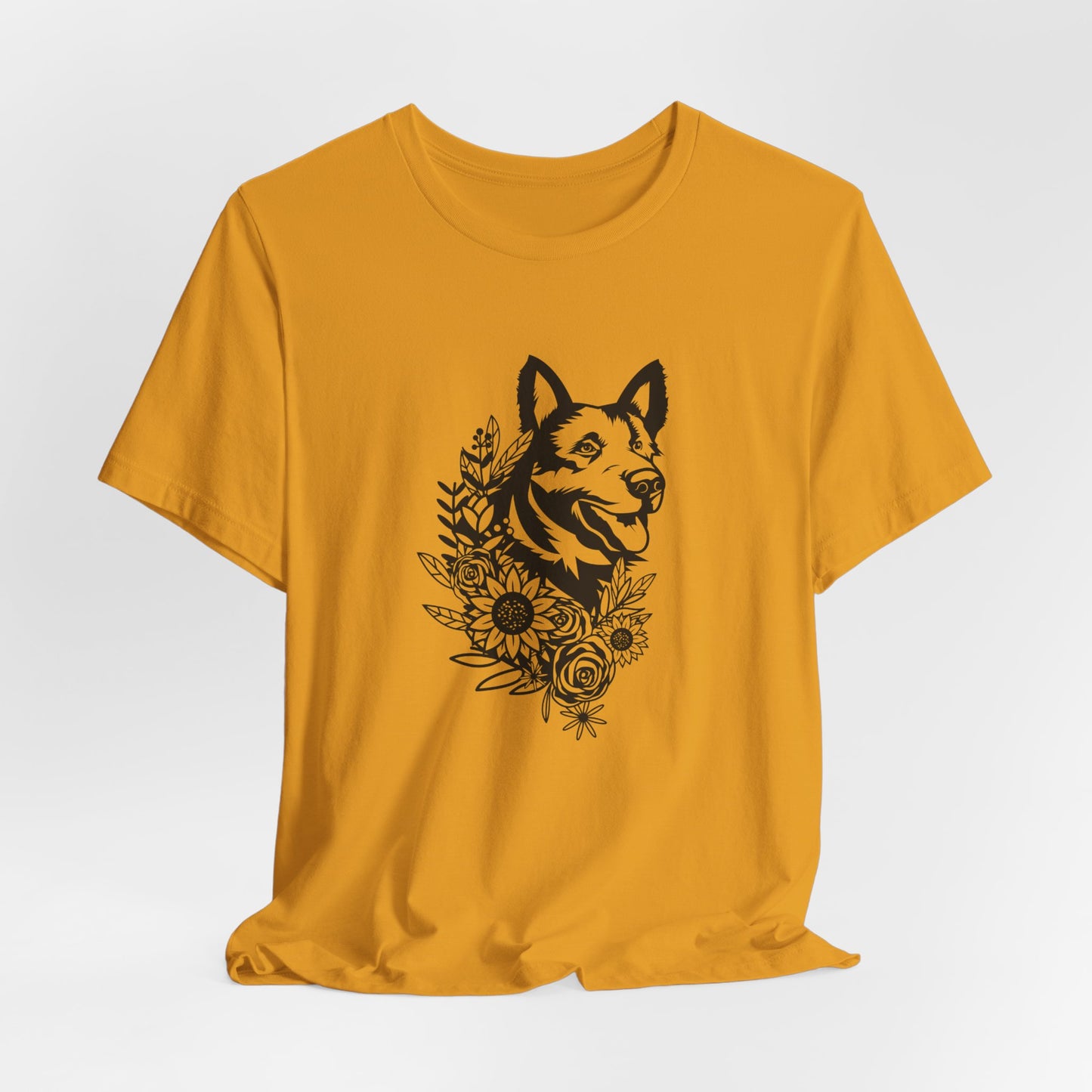 Floral German Shepherd Unisex T-Shirt