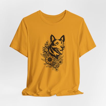 Floral German Shepherd Unisex T-Shirt