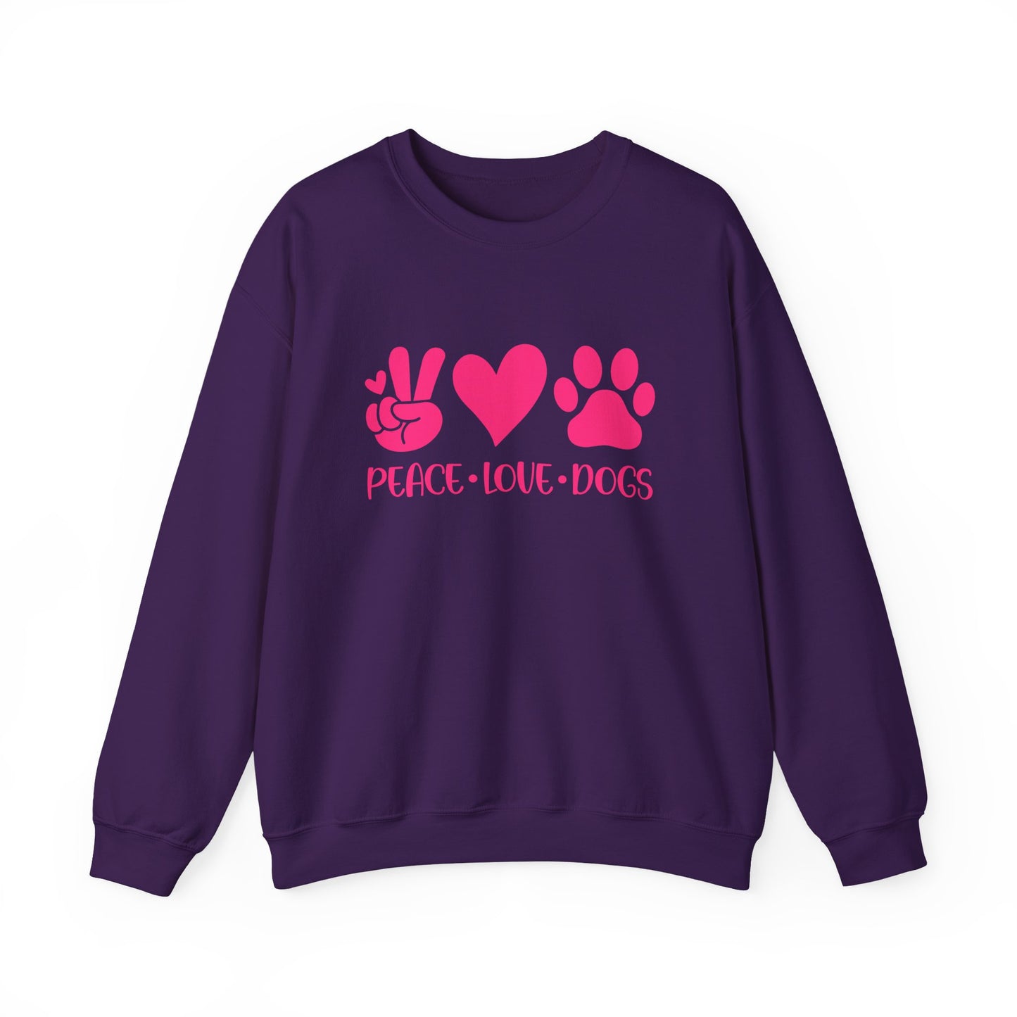 Peace Love Dogs Pink Graphic  Sweatshirt