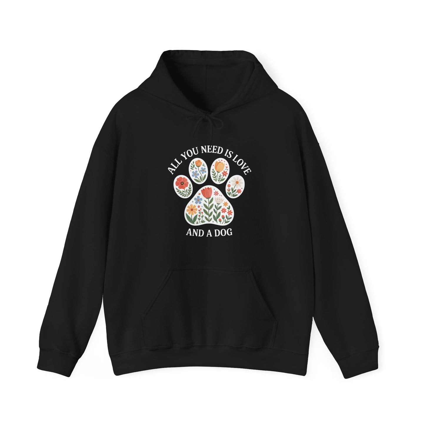 All You Need Is Love & A Dog | Floral Paw Print Hoodie