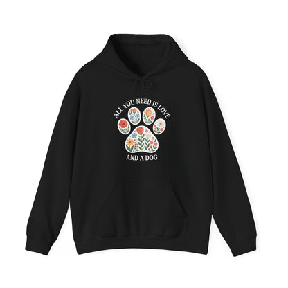 All You Need Is Love & A Dog | Floral Paw Print Hoodie