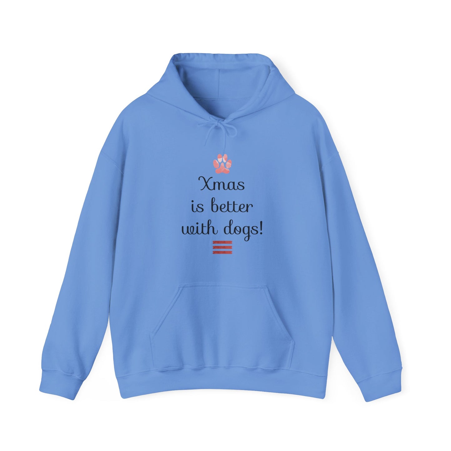Xmas Is Better with Dogs - Holiday Paw Print Hoodie