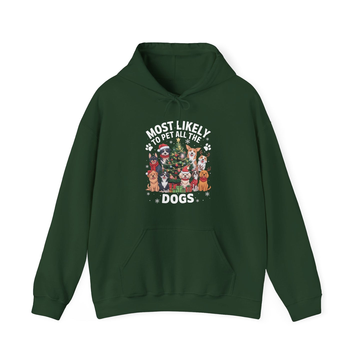 Most Likely To Pet All The Dogs Christmas Hoodie